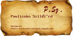 Pavlicsko Szilárd névjegykártya